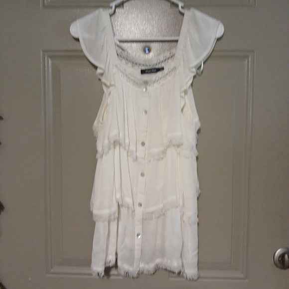 Doe & Rae Button Up Rufled Top Blouse Woman Size S - Picture 2 of 10